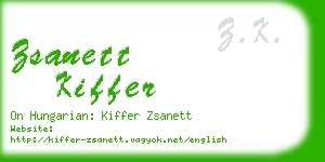 zsanett kiffer business card